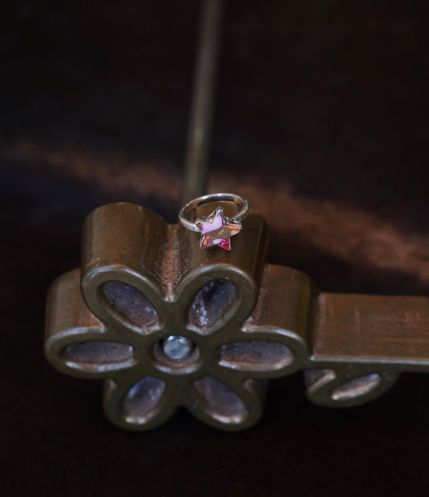 Pink Dahlia Star Ring - Sz 7.75