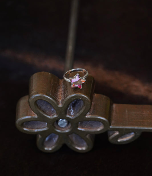 Pink Dahlia Star Ring - Sz 7.75