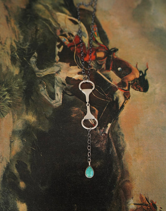 Turquoise Snaffle Bit Necklace