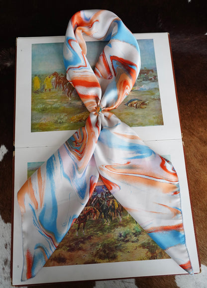 Light Blue & Coral Oil Spill DS Wild Rag