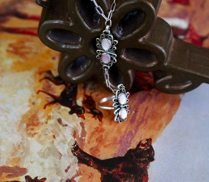 Vintage MOP 6 Stone Lariat - Sz 7