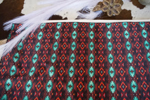 Brown and Turquoise Aztec Wild Rag