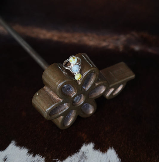 2 Stone Palomino w/ Golden Hills Ring - Sz 7