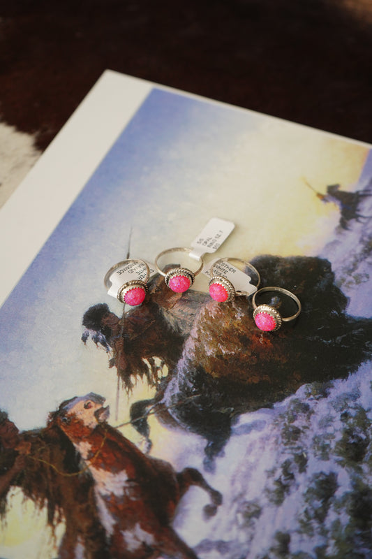 Esther White Pink Opal Rings