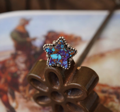 Turquoise Star Rings - Adj