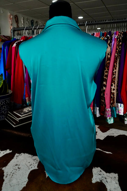 Branded Flowy Satin Button Downs