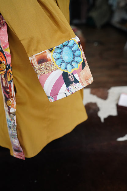M - Cher on Mustard Cotton Button Down