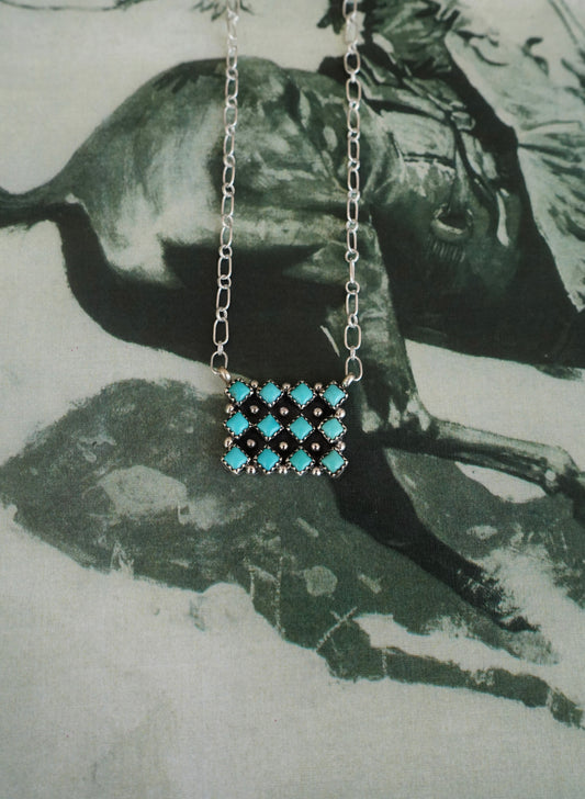 Verley Betone Kingman Turquoise Cluster Bar Necklace