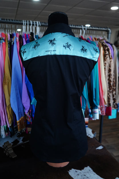 M - Cowboy $h!t on Black Cotton Button Down