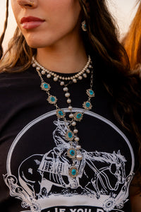 Donovan Nez Kingman Turquoise Lariat Set