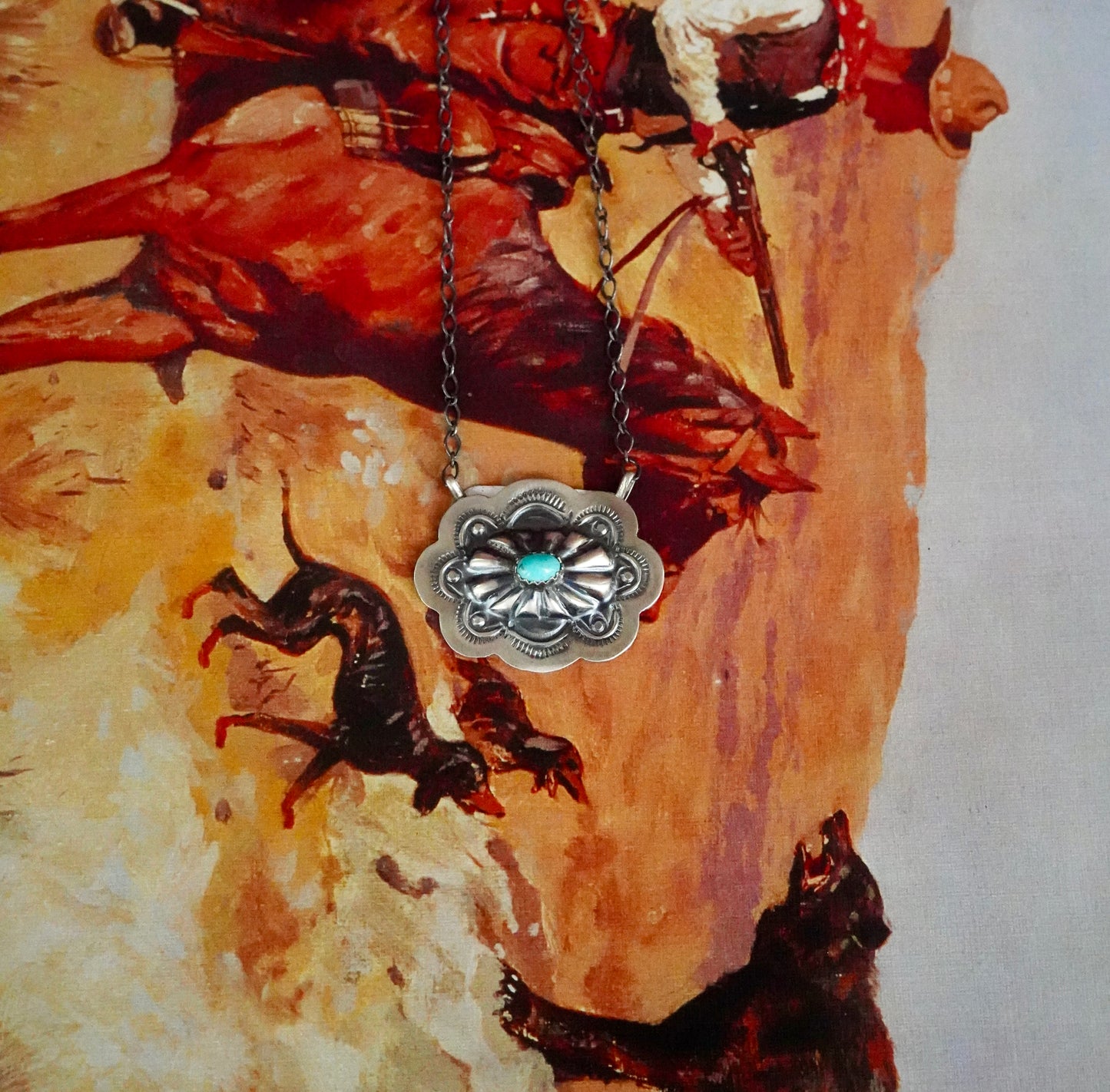 Lavina Benally Turquoise Concho Necklace