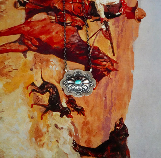 Lavina Benally Turquoise Concho Necklace