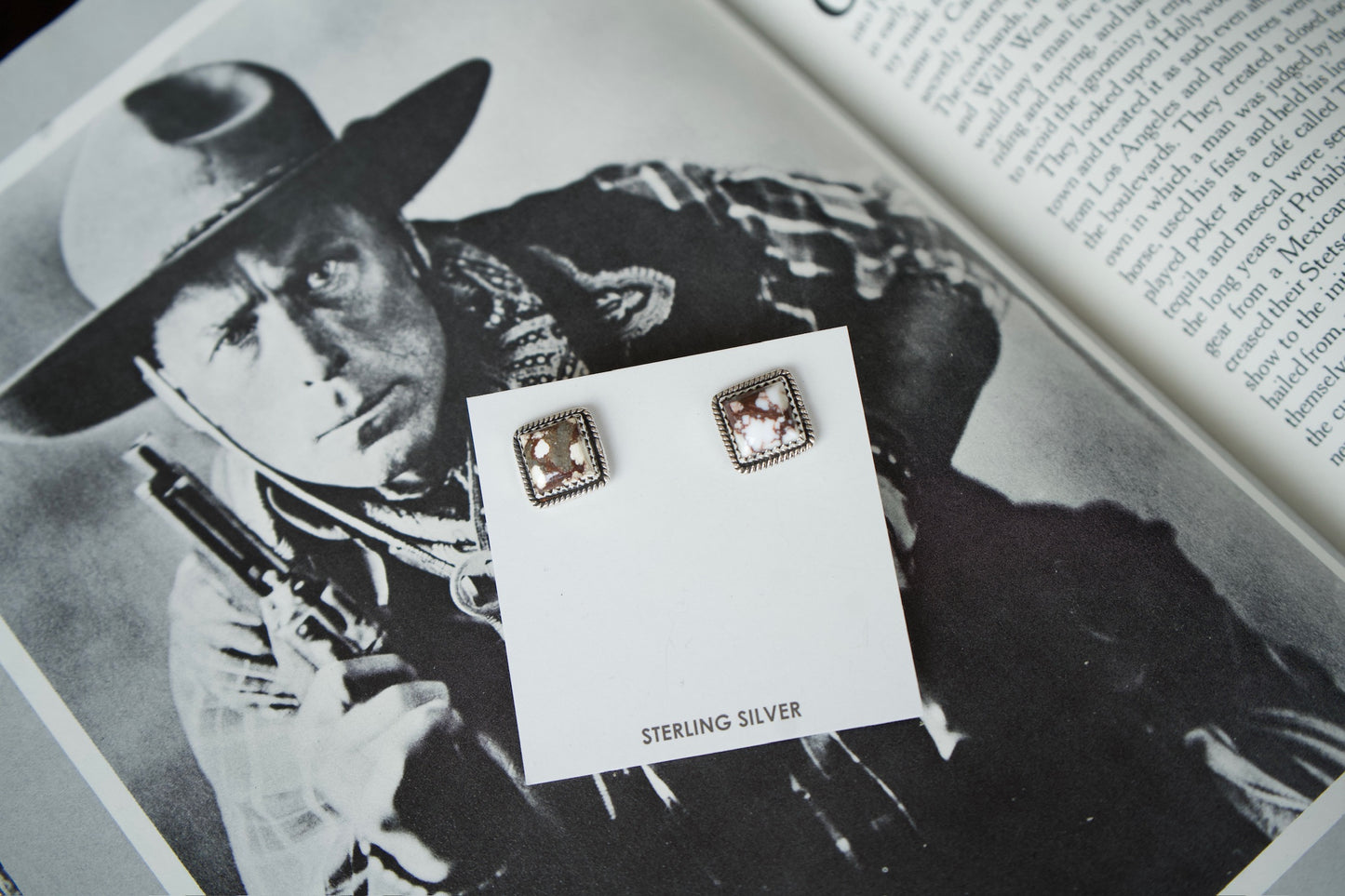 Square Turquoise Stud Earrings