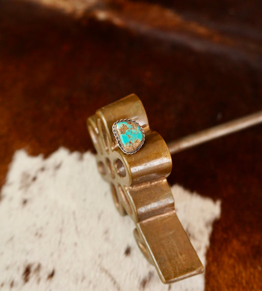 Vintage Kingman Turquoise Nugget Ring - Sz 3.5