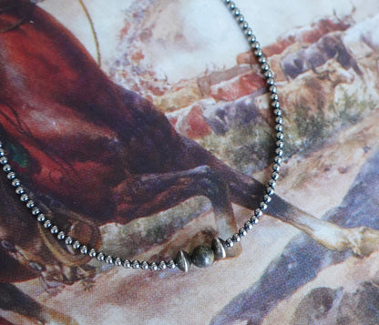 Sterling Silver Pearls w/ Bumblebee Jasper Bead Necklace - 14”