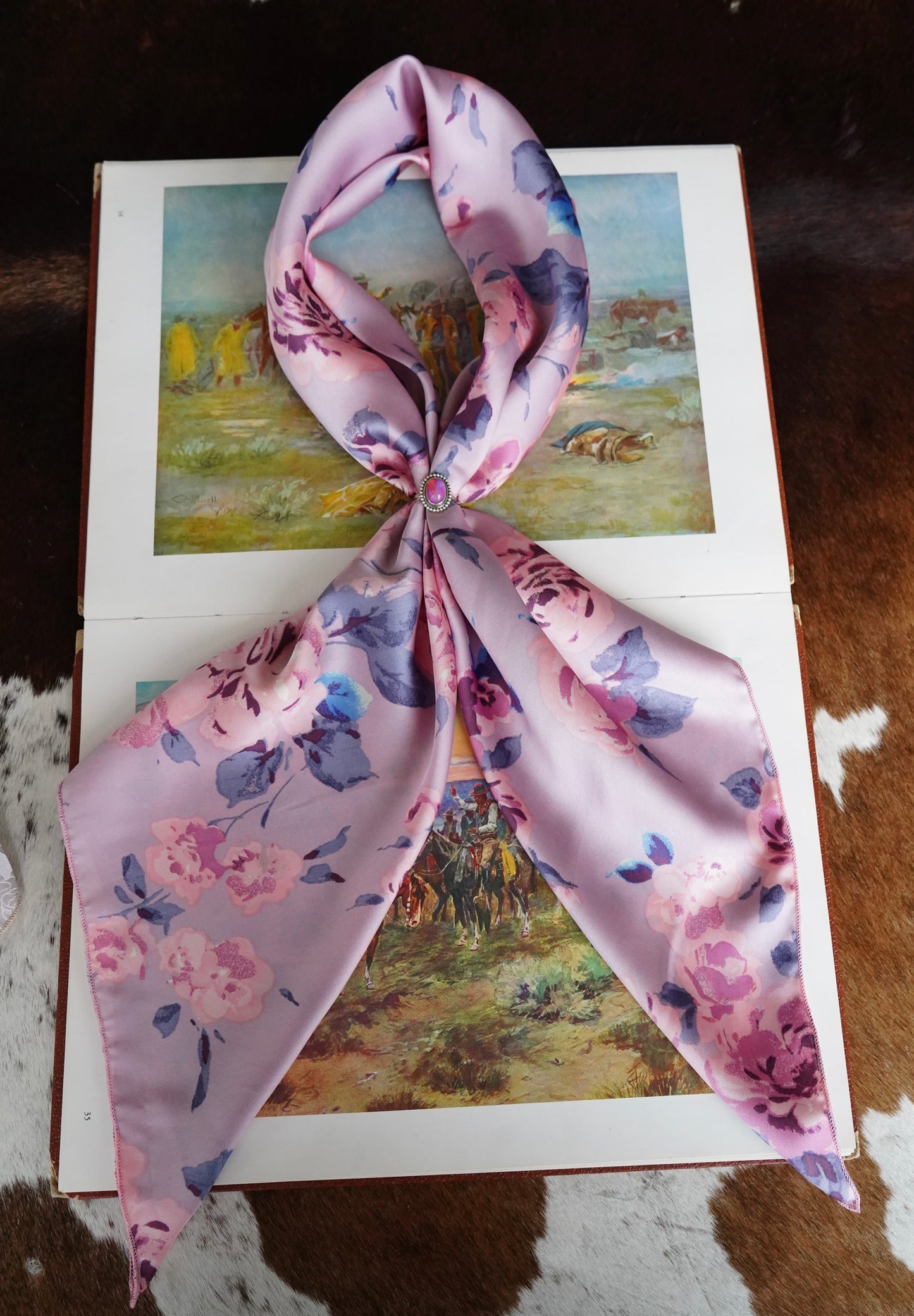 Pink Painted Floral DS Wild Rag