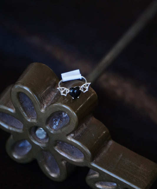 Black Onyx Bat Ring - Adj