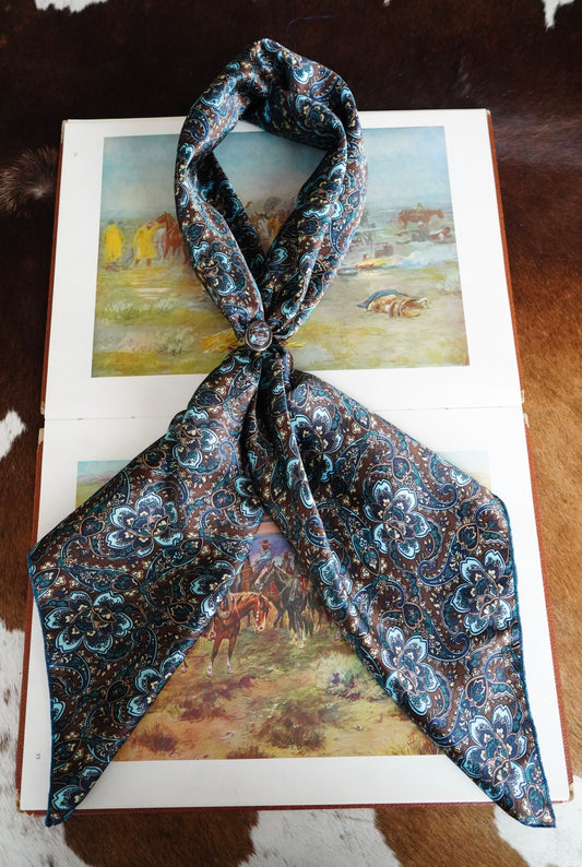 Brown & Navy Damascus Paisley DS Wild Rag