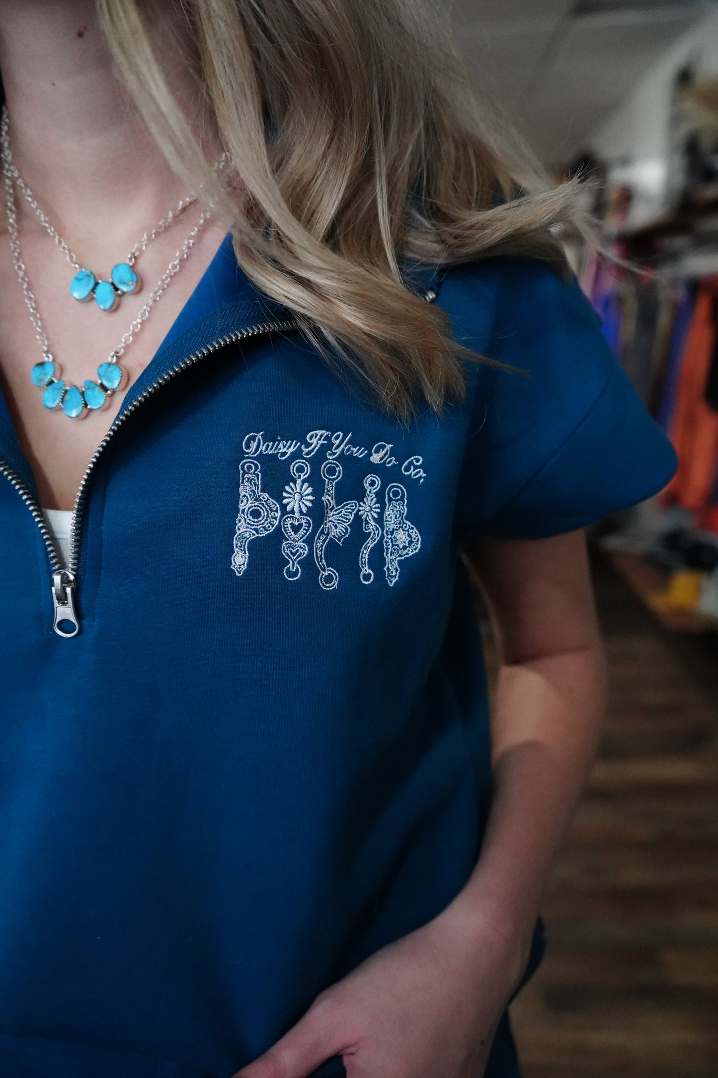 Daisy Spade 1/2 Zip Shirt & Short Sets