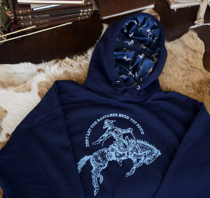 Navy Bucked Down Satin Lined Hoodies