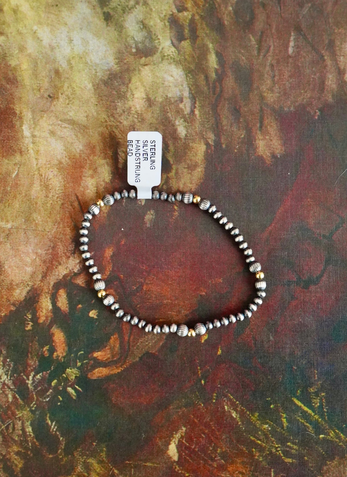 Sterling Silver Pearl & 14K Gold Plated Strethcy Bracelets