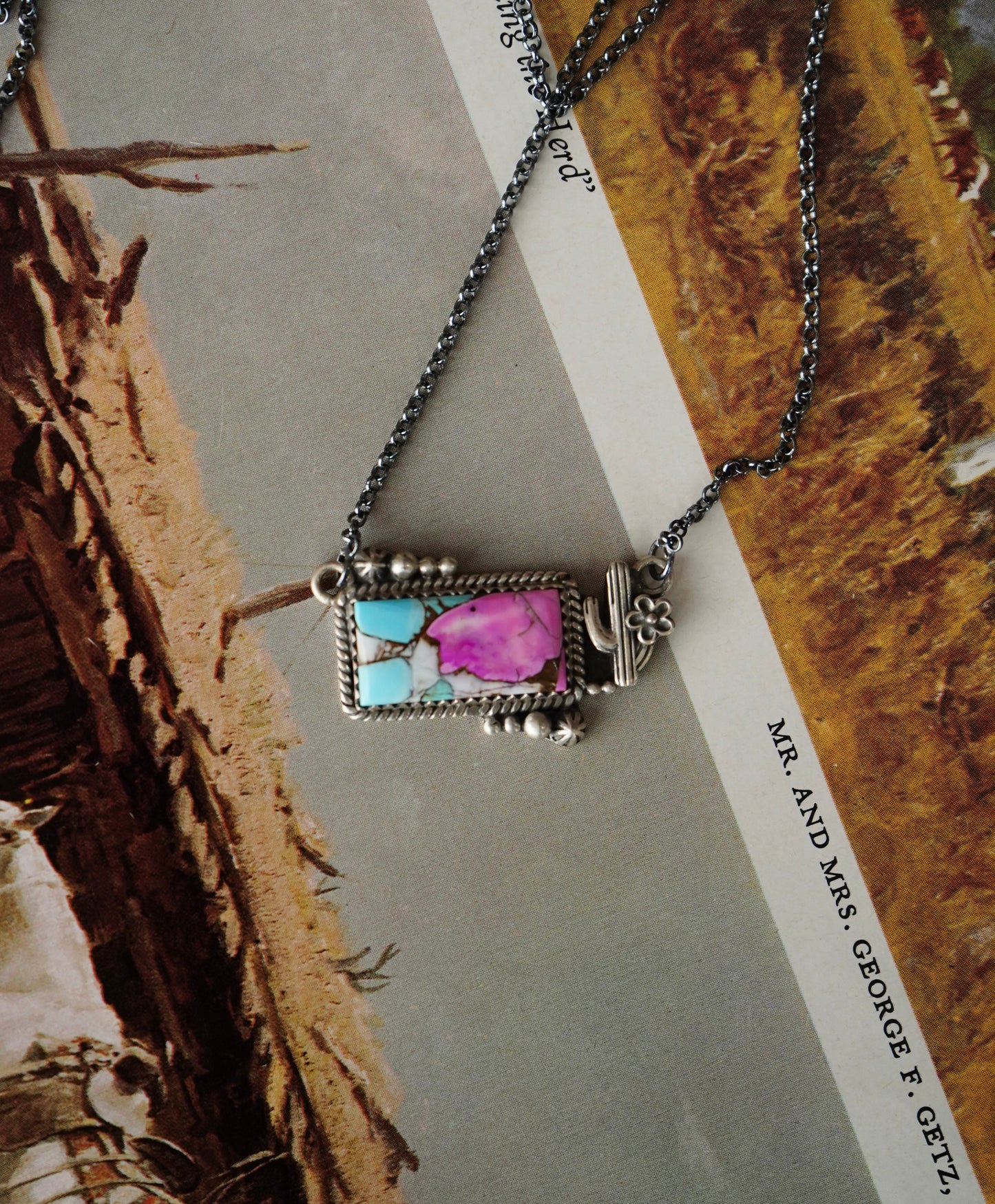 Cactus & Turquoise Bar Necklaces