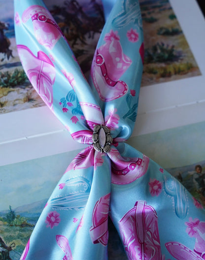 Turquoise & Pink Hats n Boots Design Wild Rags