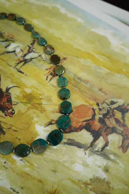 Turquoise Coin Necklace - 20”