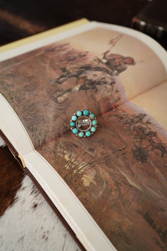 Turquoise Infinity Ring - Sz 6