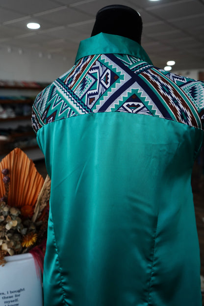 3XL - Emerald w/ Emerald Tribal Aztec