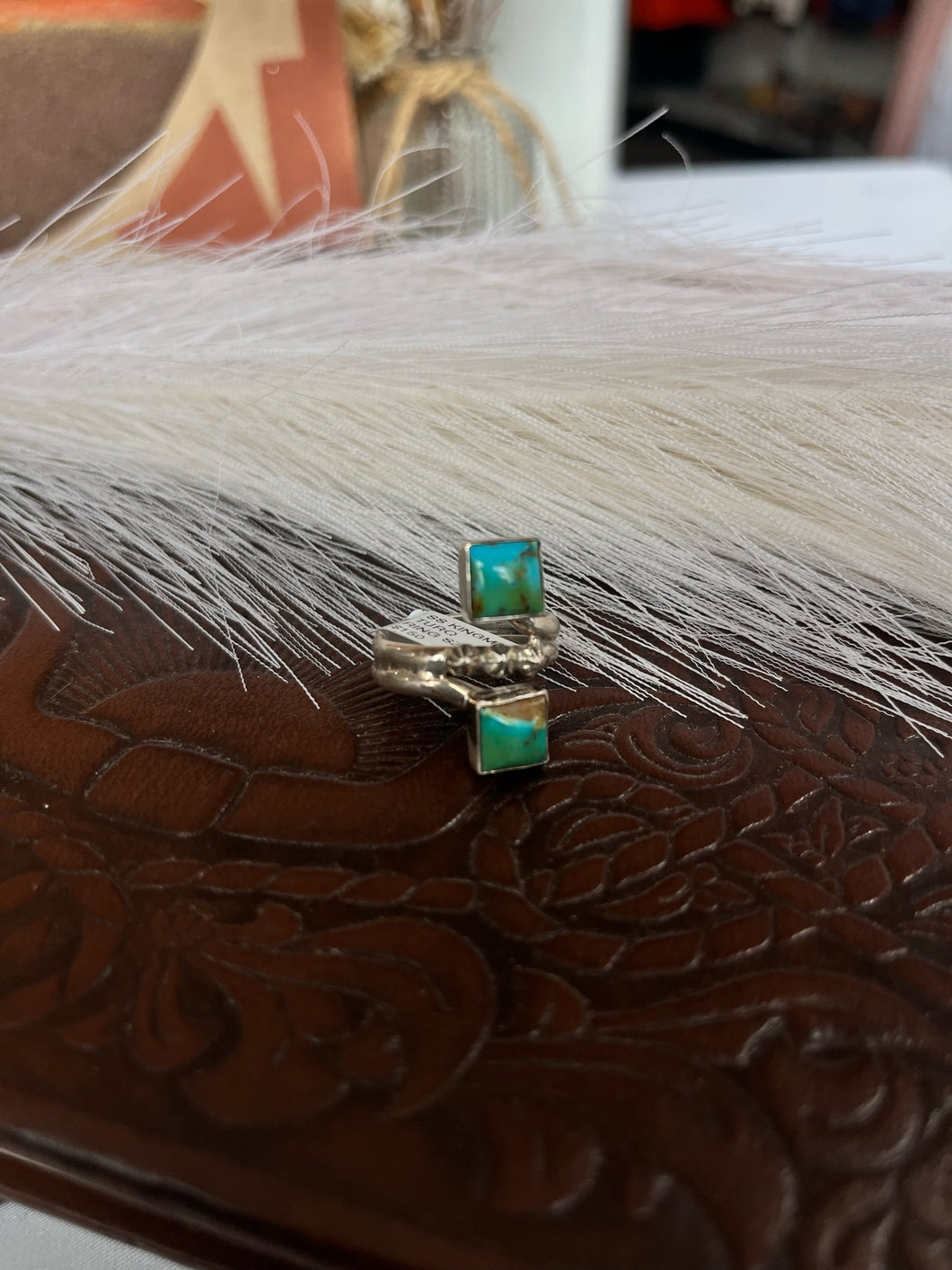 Size 9 Square Turquoise Ring