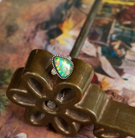 Teardrop Opal Ring - Sz 7
