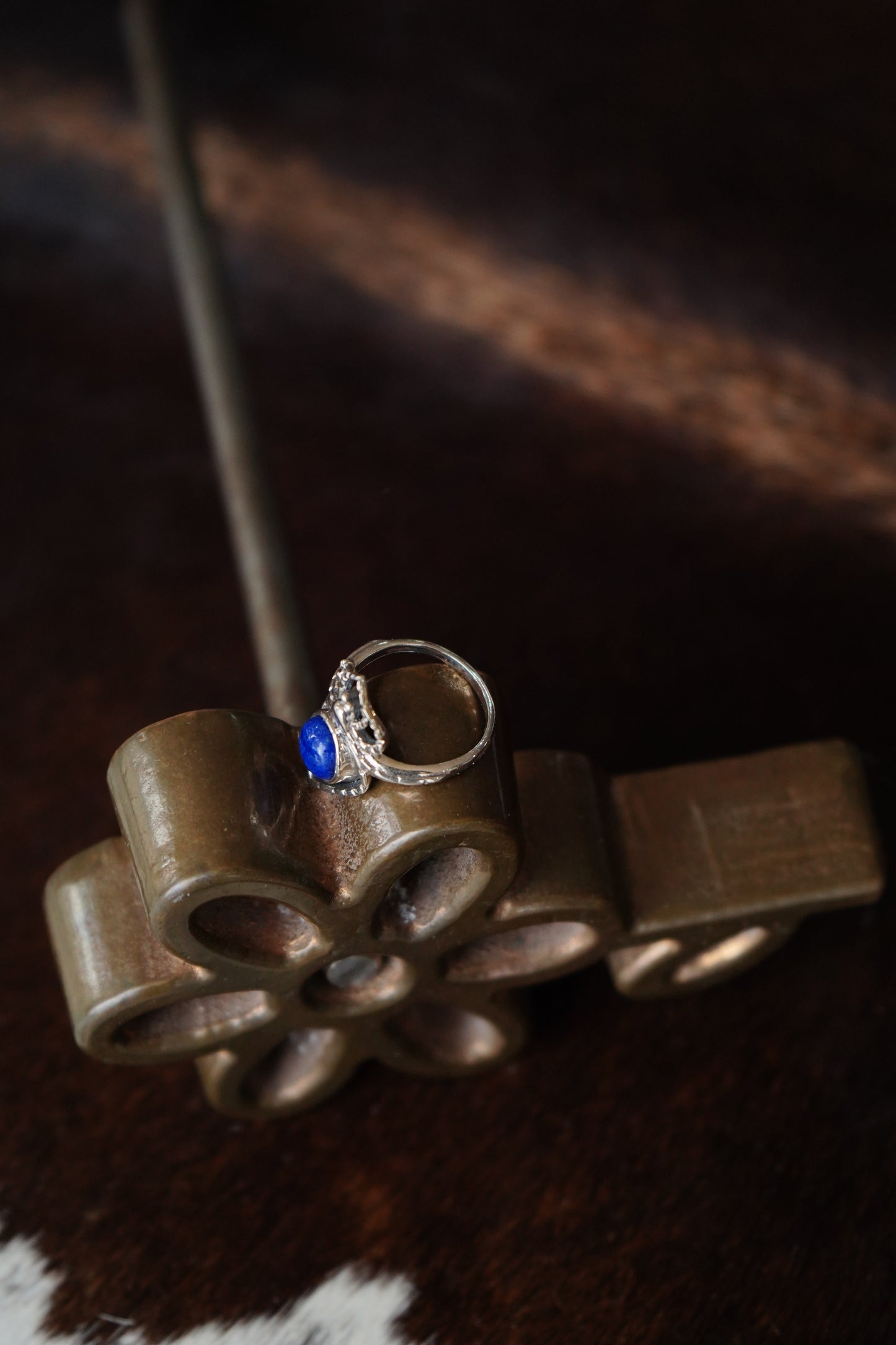 Blue Lapis Spider Ring - Sz 10