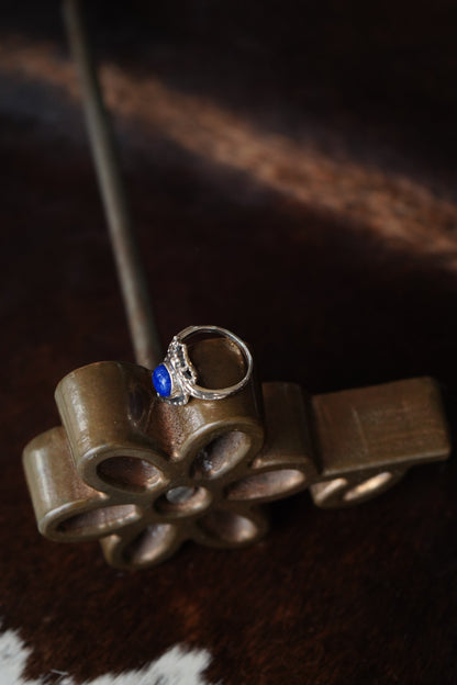 Blue Lapis Spider Ring - Sz 10
