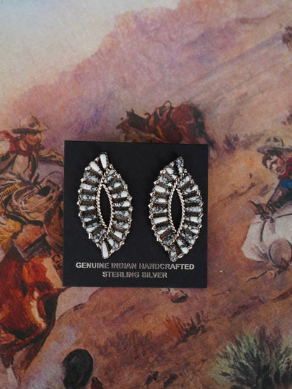 Tamara Benally Turquoise Oval Swirl Earrings