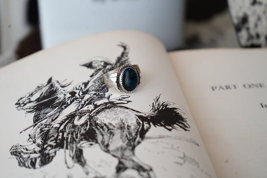 Vintage Abalone Men’s Ring - Sz 10.5