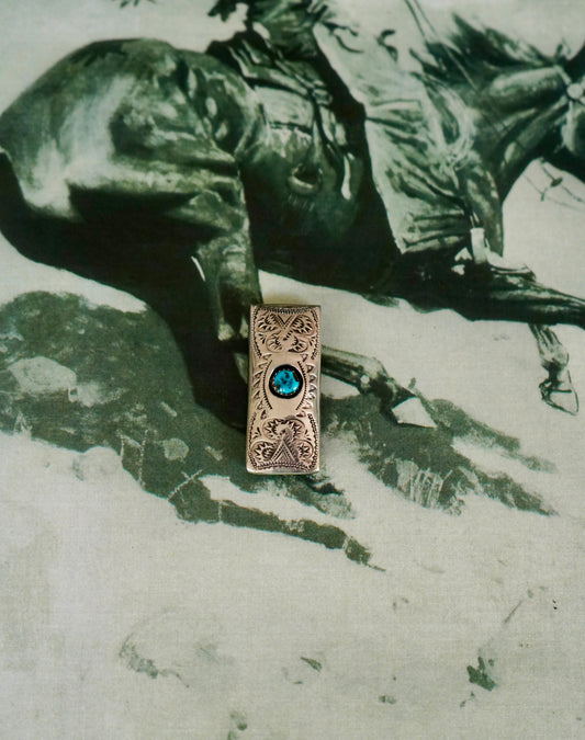 Turquoise Shadow Box Money Clip