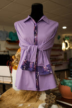 Load image into Gallery viewer, Like New - S/M Shooting Stars on Lilac Cotton Button Down