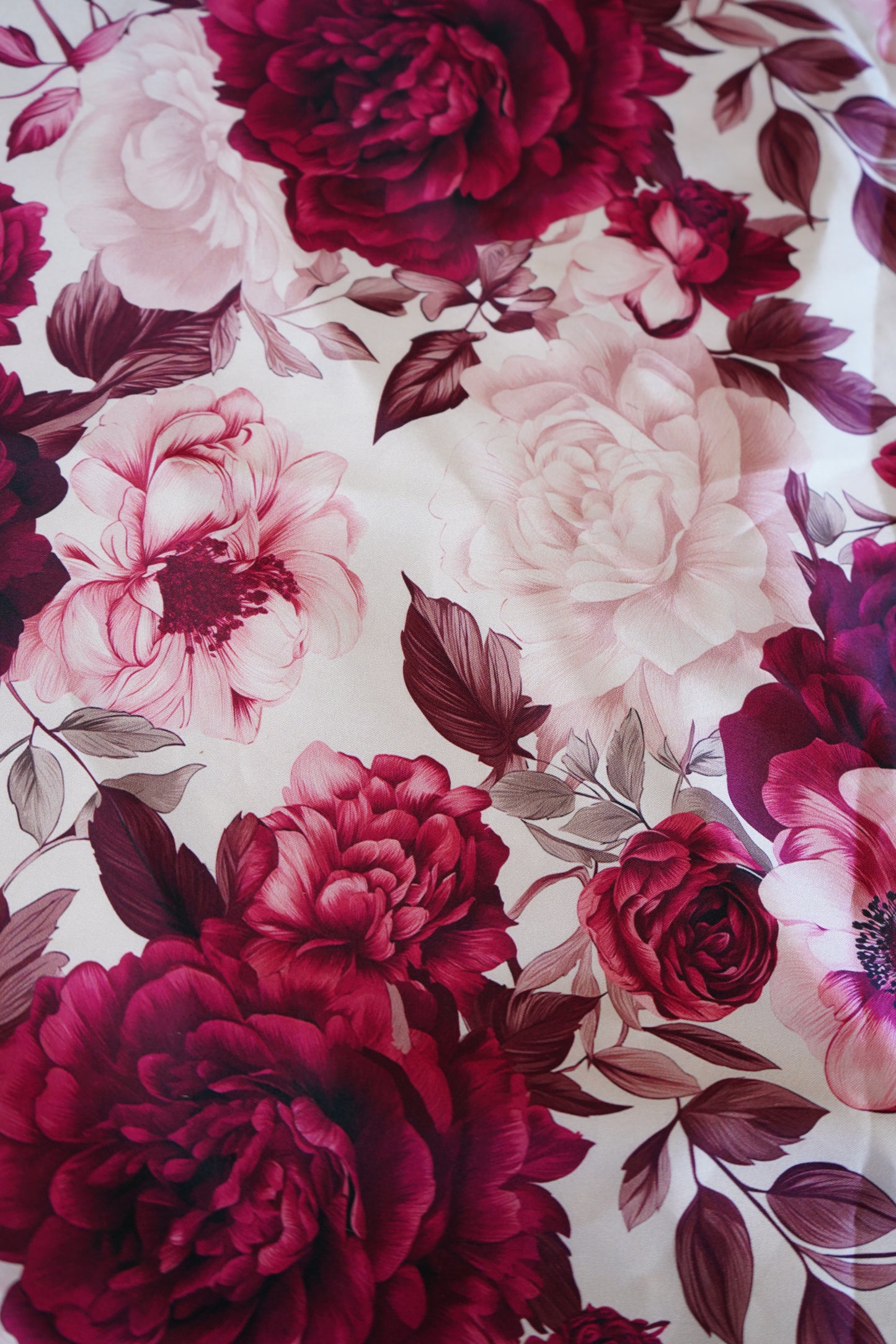 Burgundy & Tan Floral Wild Rags