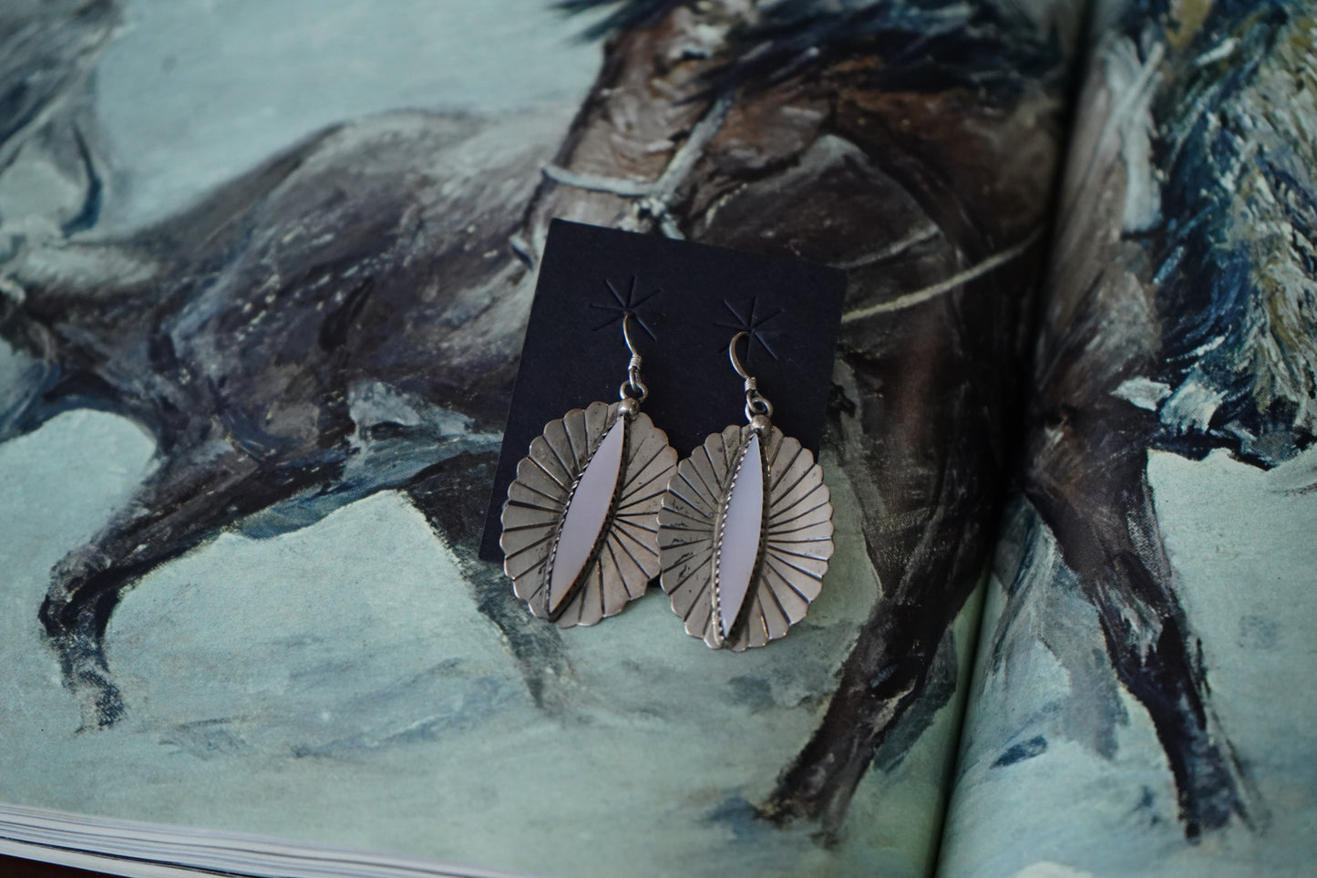 Vintage MOP Shell - Fish Hook Earrings