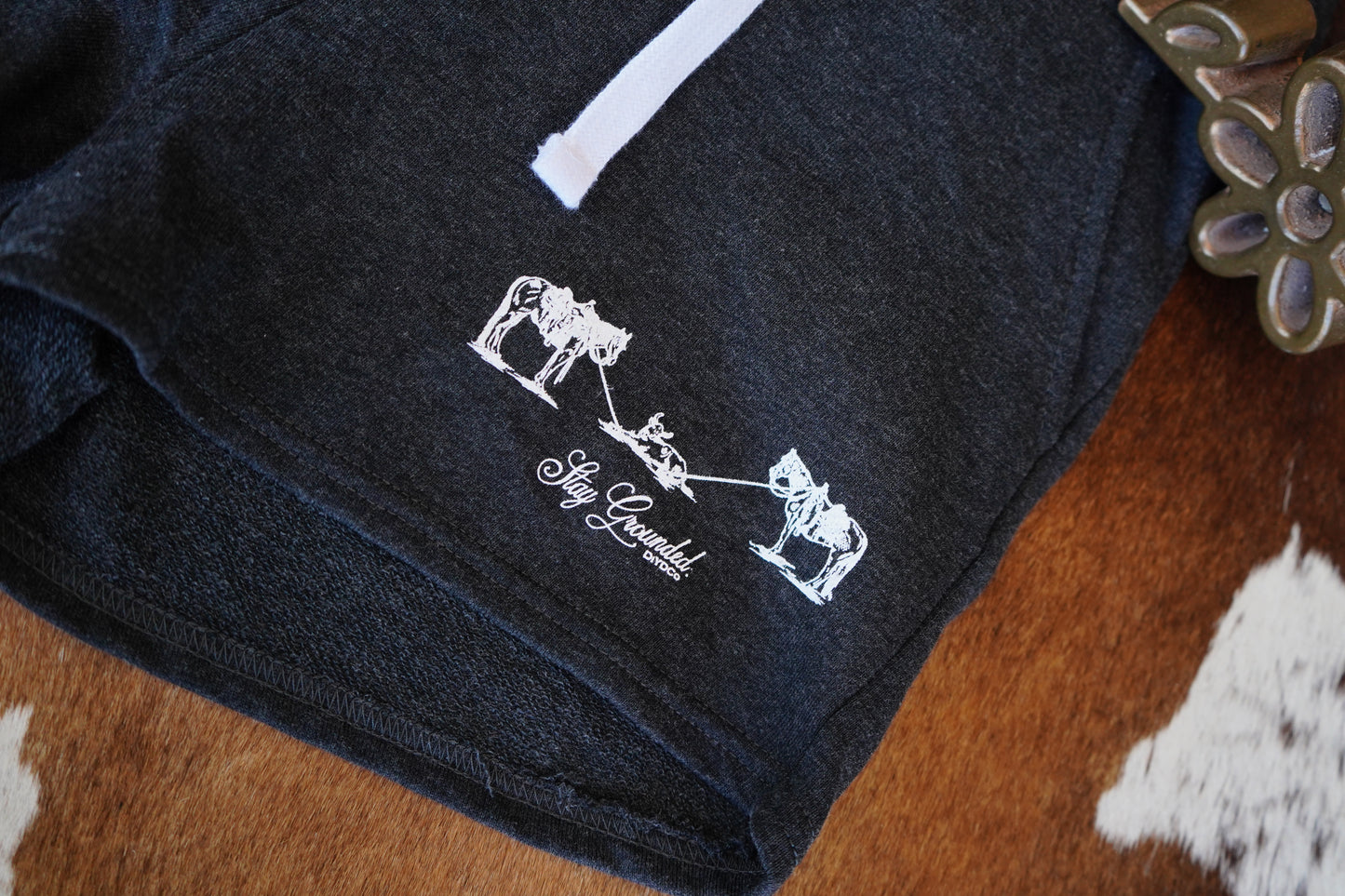 Stay Grounded Charcoal French Terry Shorts