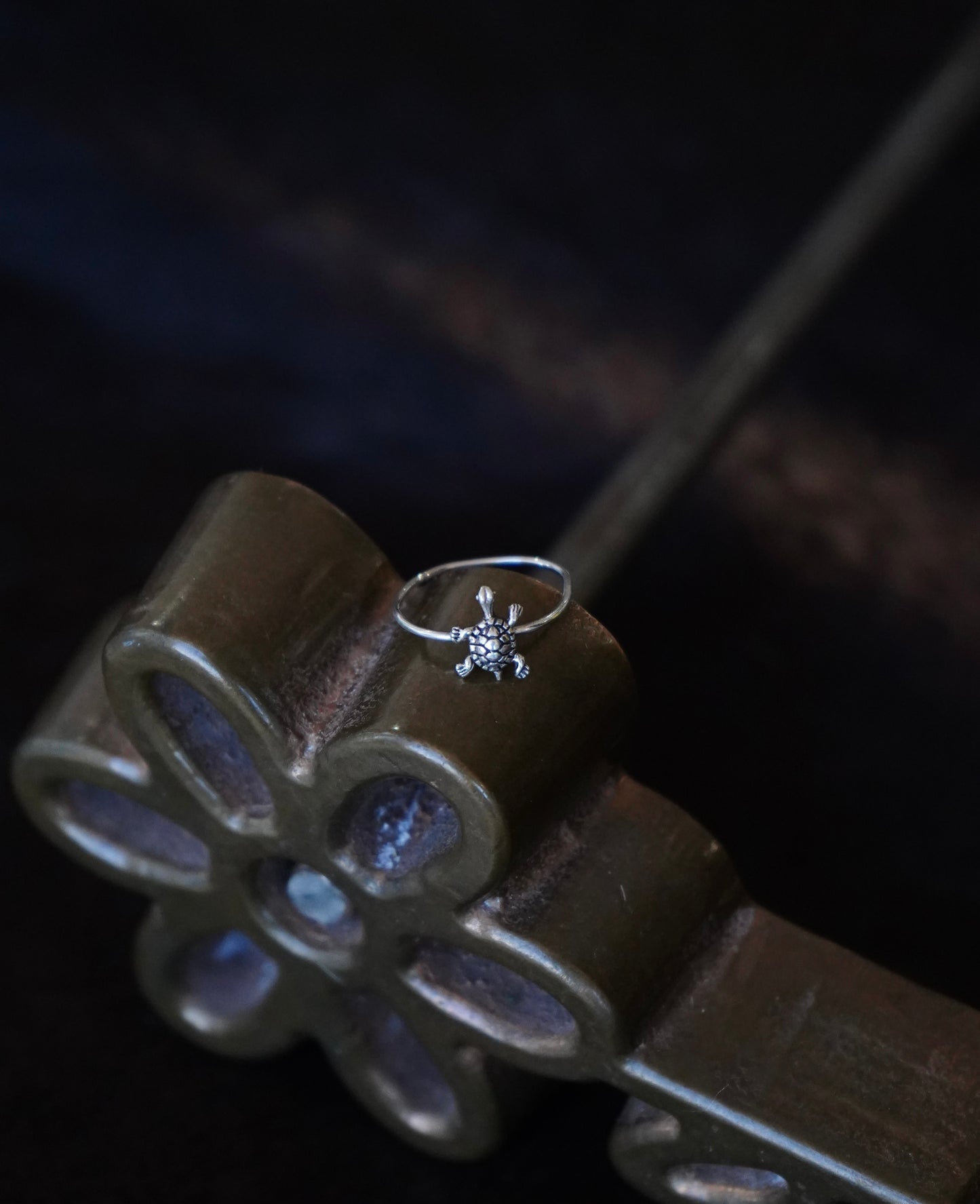 Dainty Sterling Silver Turtle Ring - Sz 7.5