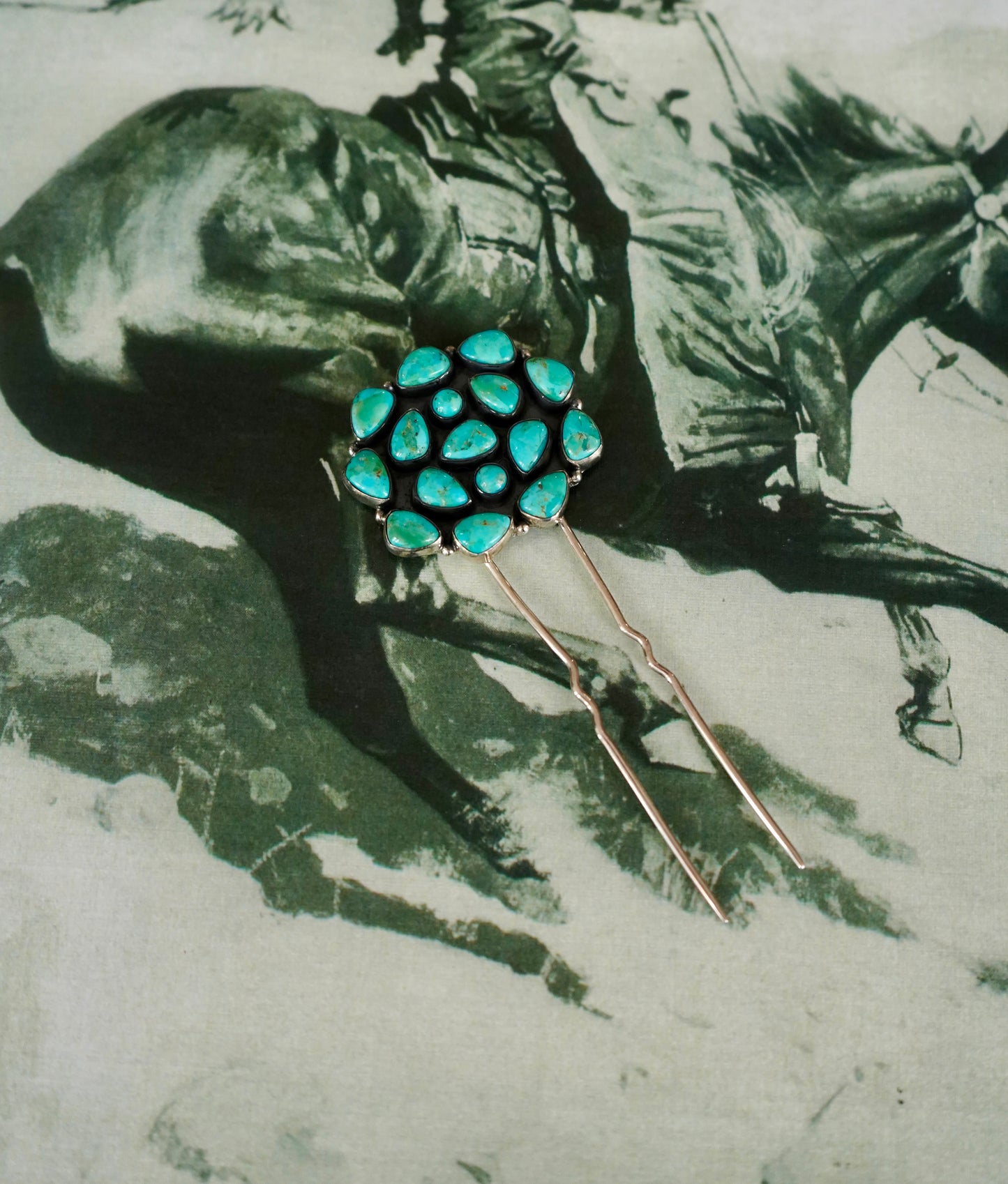 Turquoise Cluster Hair Pin