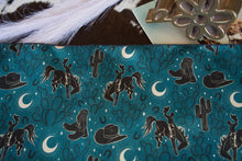 Load image into Gallery viewer, Deep Teal Mystic Cowboys Wild Rag