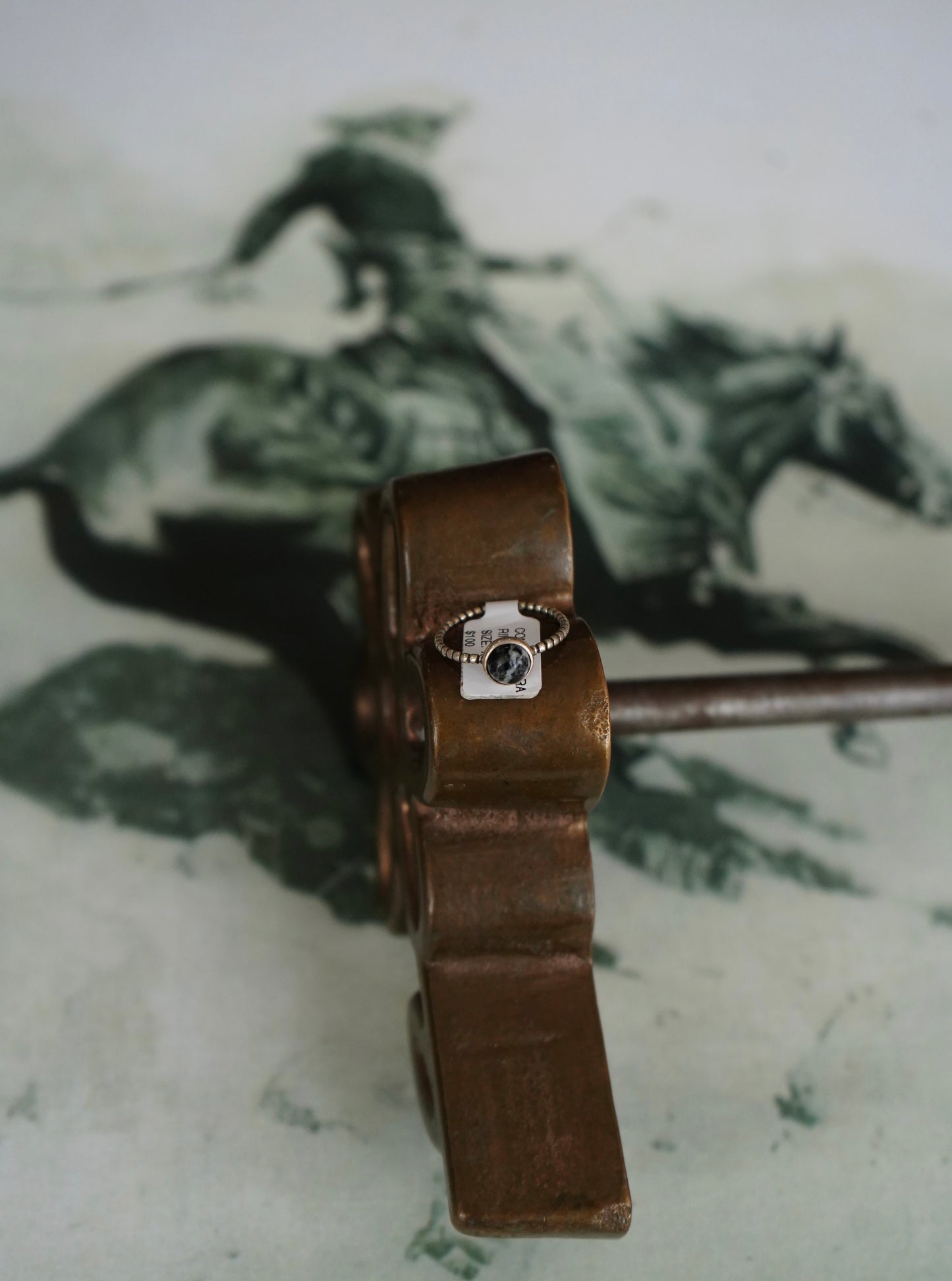 Dainty White Buffalo Ring - Sz 7