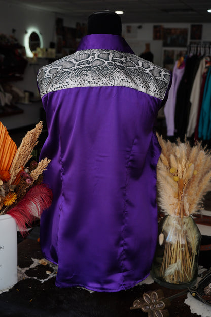 2XL - Purple w/ Snakeskin Button Down
