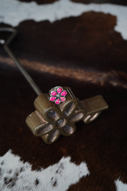 Pink Sea Sediment Jasper Flower Rings