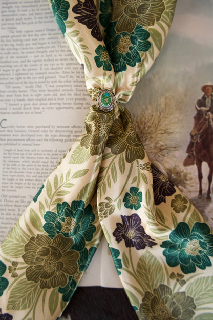 Hunter Green & Plum Floral Wild Rag