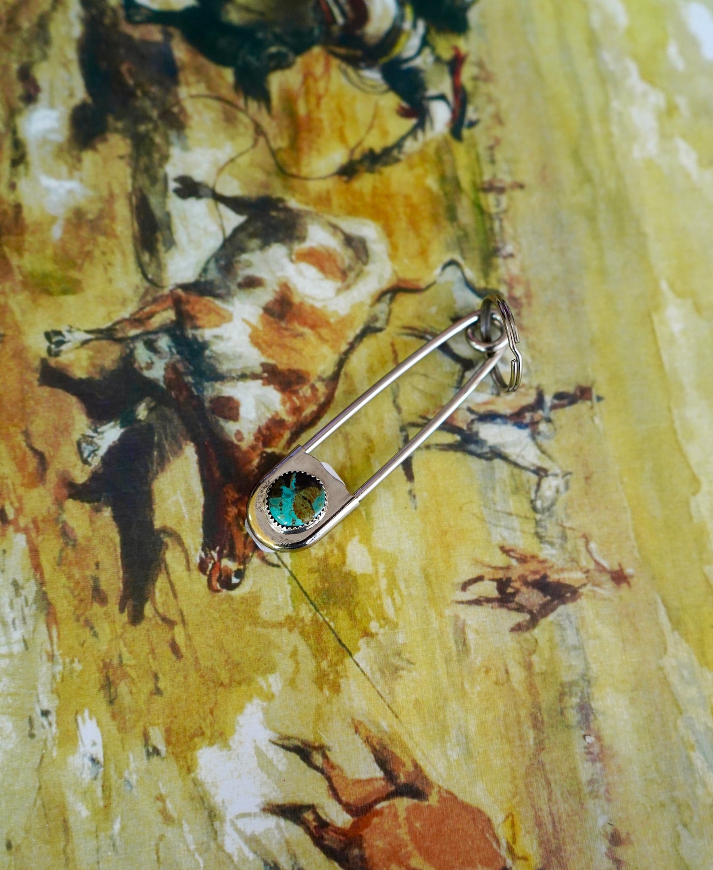 Dorothy Yazzie Jumbo Turquoise Pin