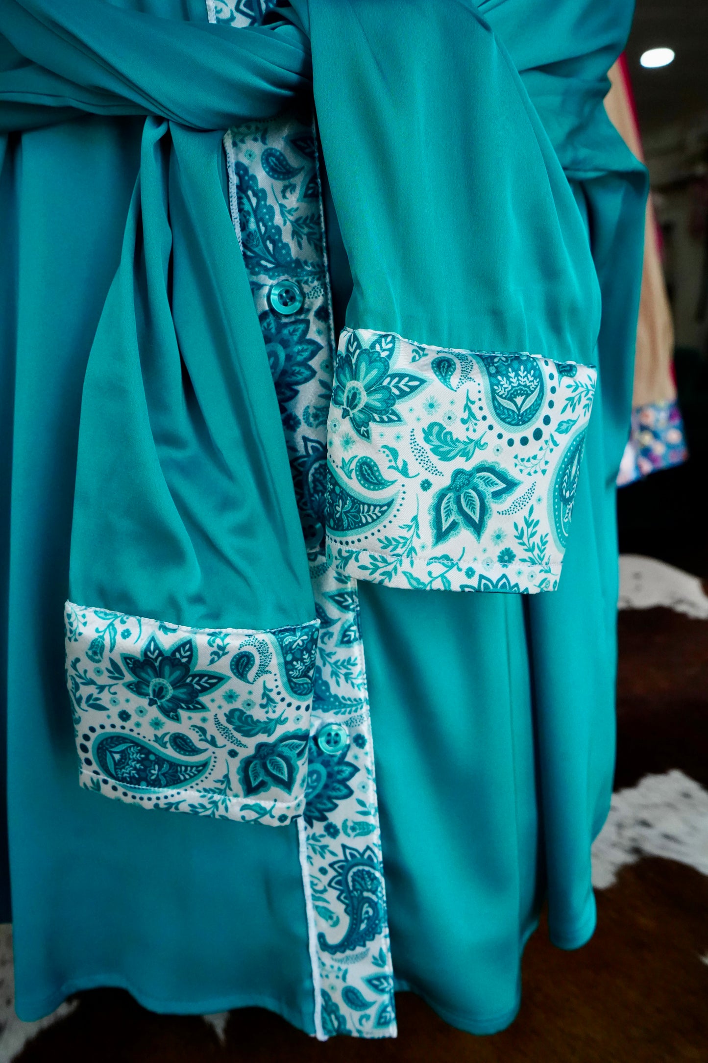 Branded Flowy Satin Button Downs